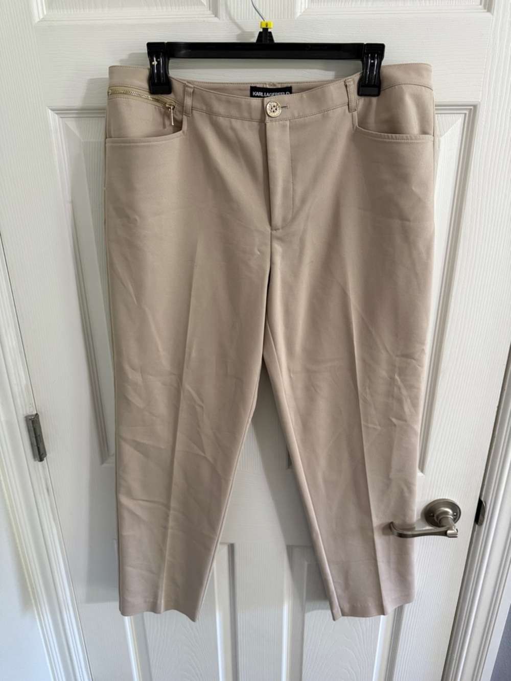 Karl Lagerfeld Beige Straight Leg Pants